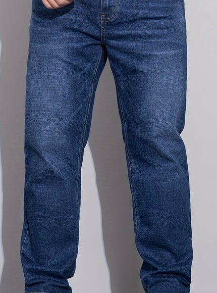 KissICON Blue / UK 42 Plus Size Men'S Loose Comfortable High-Quality Men'S Jeans Business Style Men'S Trousers Stretch