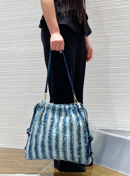 KissICON Blue Women's Handbag – Single-shoulder Made Denim