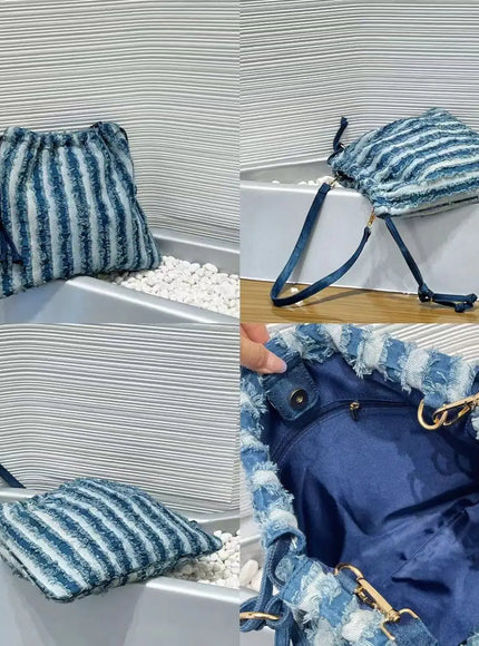 KissICON Blue Women's Handbag – Single-shoulder Made Denim