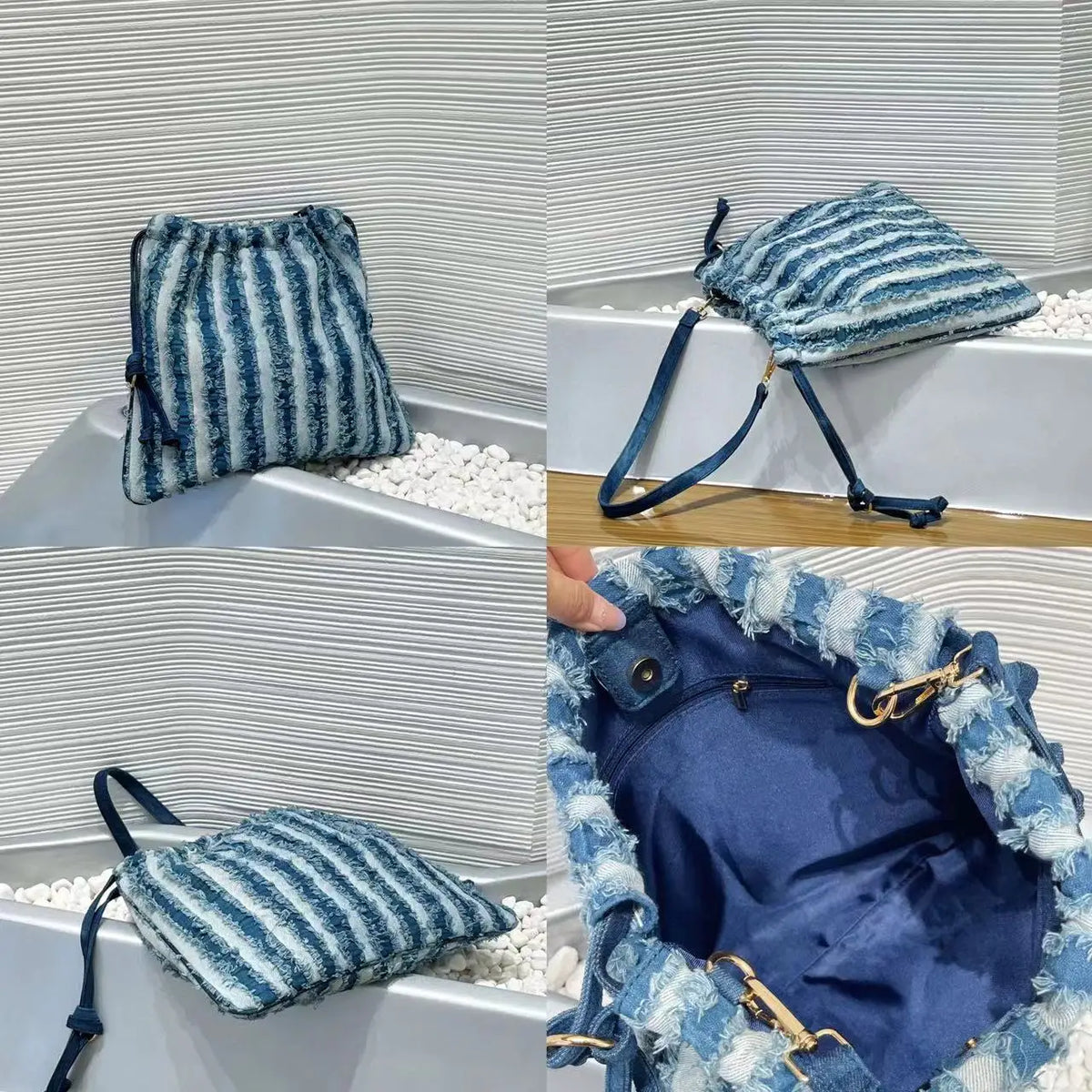 KissICON Blue Women's Handbag – Single-shoulder Made Denim