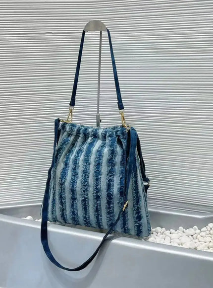 KissICON Blue Women's Handbag – Single-shoulder Made Denim
