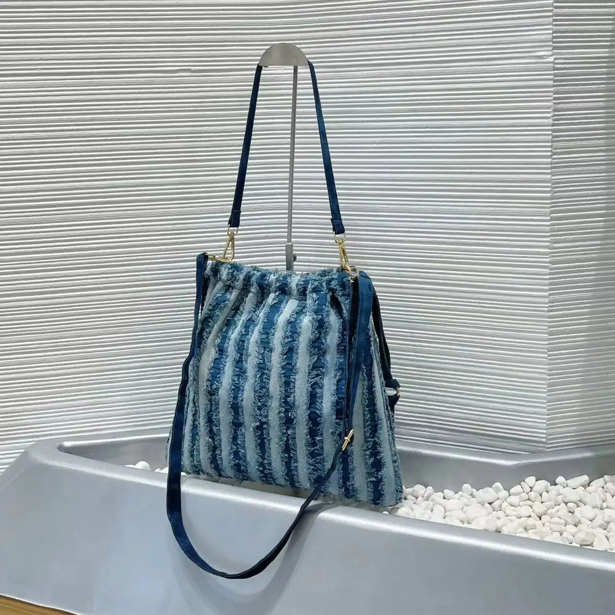 KissICON Blue Women's Handbag – Single-shoulder Made Denim