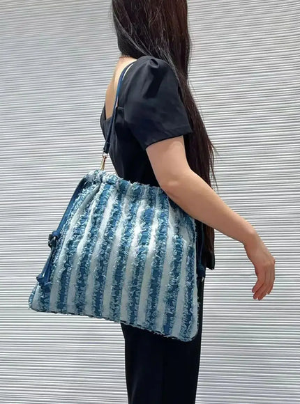 KissICON Blue Women's Handbag – Single-shoulder Made Denim