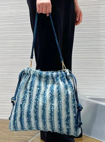 KissICON Blue Women's Handbag – Single-shoulder Made Denim