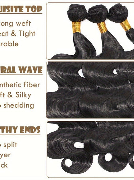 KissICON 💋 Body Wave 3 Bundles Black 20 22