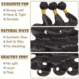 KissICON 💋 Body Wave 3 Bundles Black 20 22