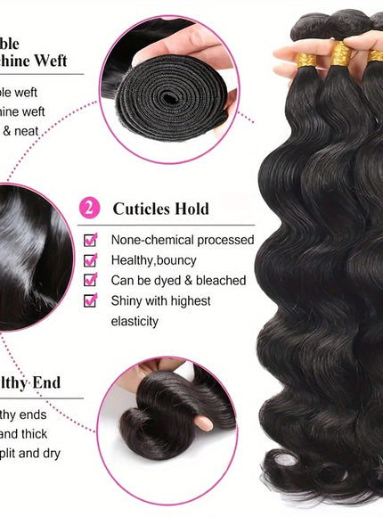 KissICON Body Wave Bundles Human Hair Brazilian Virgin