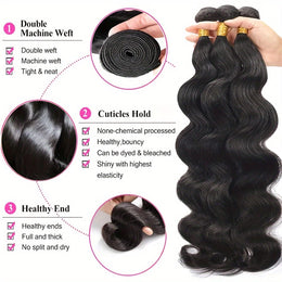 KissICON Body Wave Bundles Human Hair Brazilian Virgin