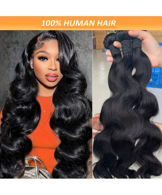 KissICON Body Wave Bundles Human Hair Brazilian Virgin