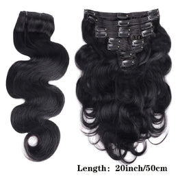 KissICON Body Wave Clip In Hair Extensions 18 Inch