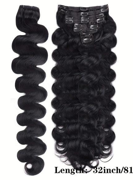 KissICON Body Wave Clip In Hair Extensions 18 Inch