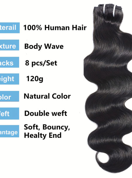 KissICON Body Wave Clip In Hair Extensions 18 Inch