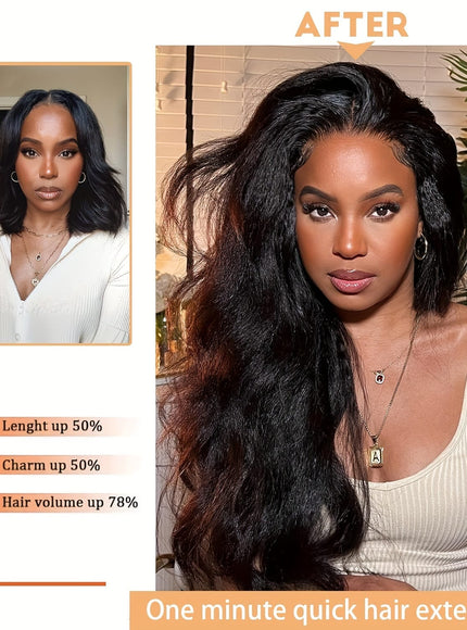 KissICON Body Wave Clip In Hair Extensions 18 Inch