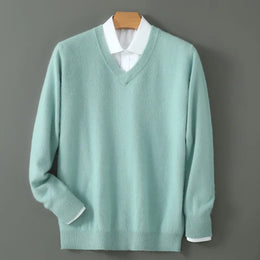 KissICON bohe lv DBR025 / S / Pack of 1 Luxurious Mens Pure Mink VNeck Knit Sweater