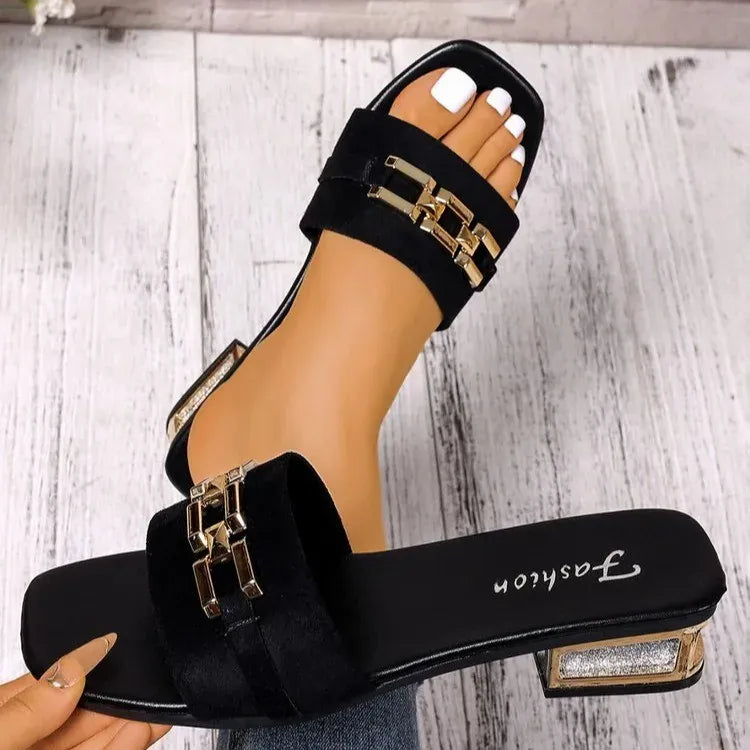 KissICON Mules Bohemian Chic Kitten Heel Mules for Women