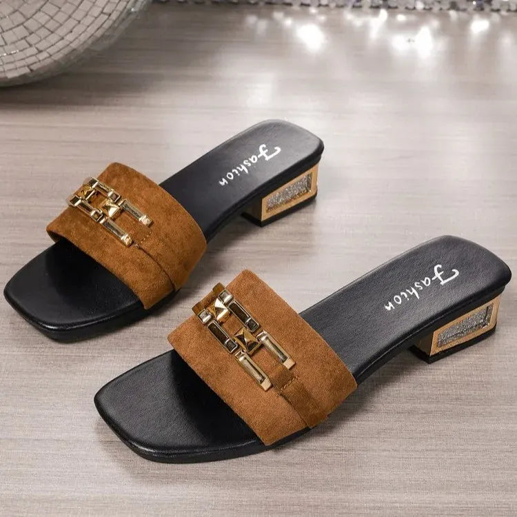 KissICON Mules Bohemian Chic Kitten Heel Mules for Women