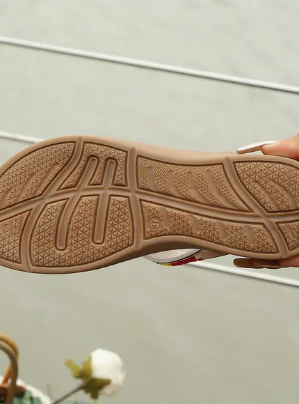 KissICON Bohemian Shiny Crystal Flat Sandals for Women 2025