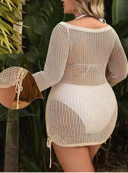 KissICON Bohemian Twist Neck Crochet Coverup