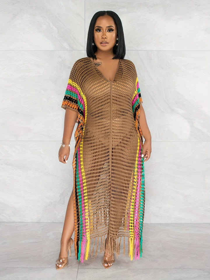 Boho Chic Curve Maxi Dress – Beach Vacation