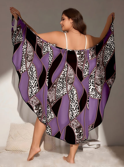 KissICON Boho Leopard Houndstooth Maxi Coverup