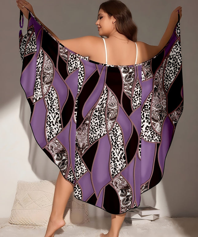KissICON Boho Leopard Houndstooth Maxi Coverup