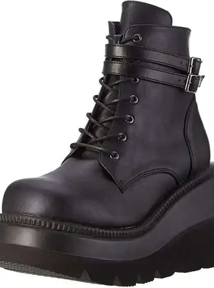 KissICON Botas Women Motorcycle Winter Buckle Ankel Boots Women