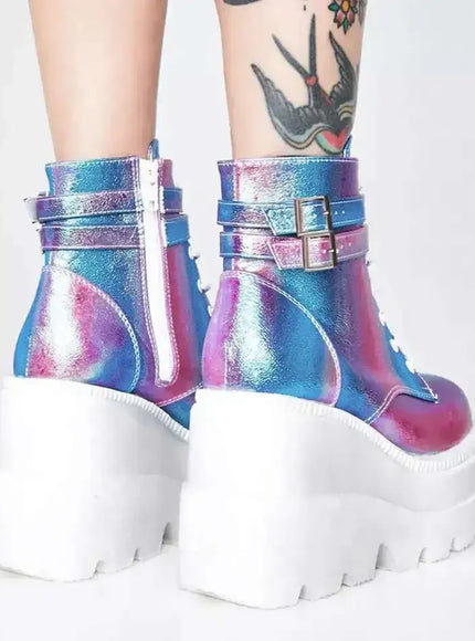 KissICON Botas Women Motorcycle Winter Buckle Ankel Boots Women