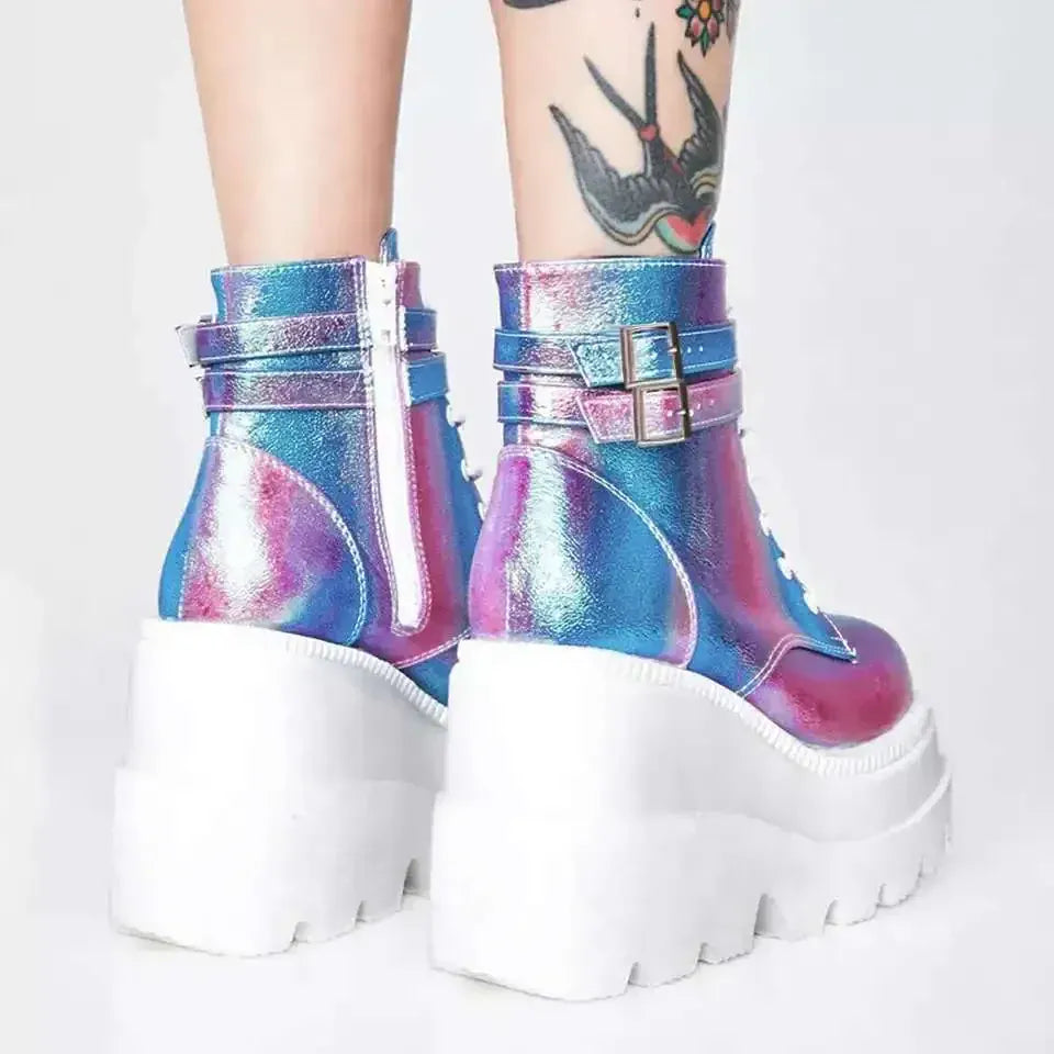 KissICON Botas Women Motorcycle Winter Buckle Ankel Boots Women