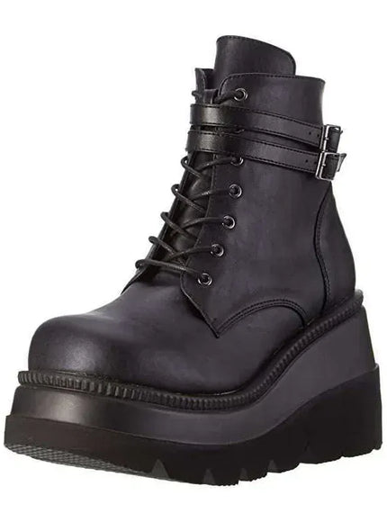 KissICON Botas Women Motorcycle Winter Buckle Ankel Boots Women