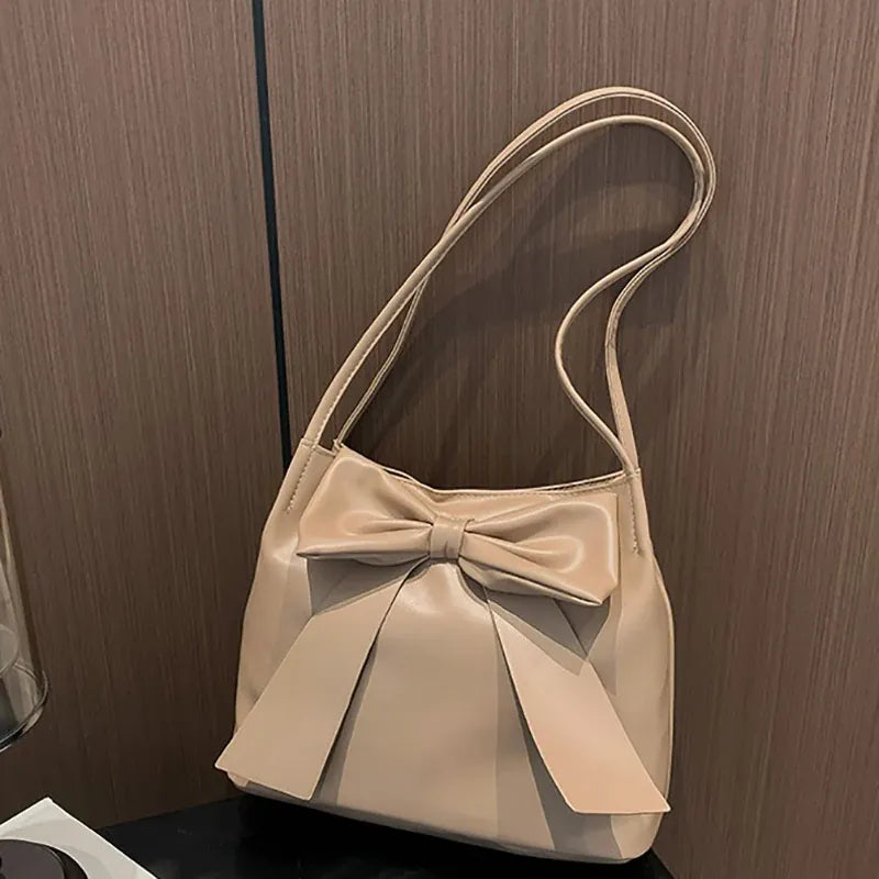 KissICON Bow Handlebags Shoulder Bags Leisure Armpit Shopping