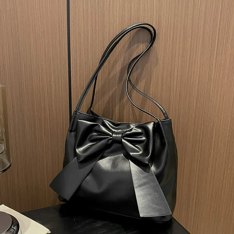 KissICON Bow Handlebags Shoulder Bags Leisure Armpit Shopping