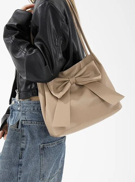 KissICON Bow Handlebags Shoulder Bags Leisure Armpit Shopping