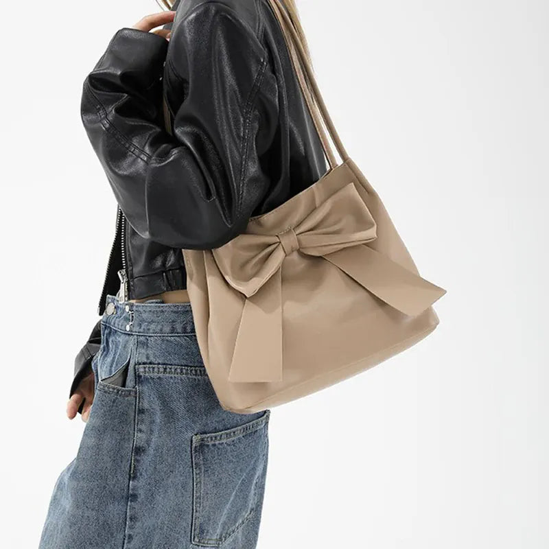 KissICON Bow Handlebags Shoulder Bags Leisure Armpit Shopping