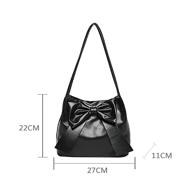 KissICON Bow Handlebags Shoulder Bags Leisure Armpit Shopping