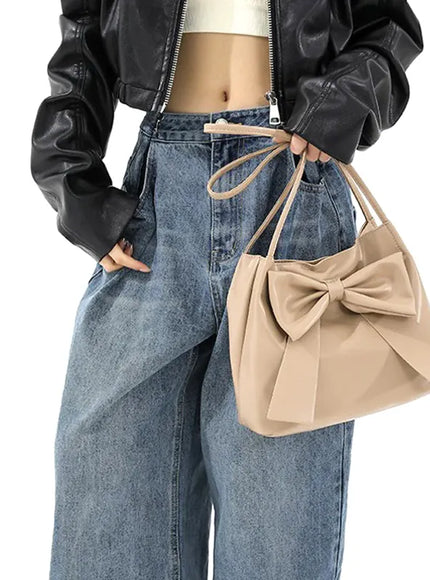 KissICON Bow Handlebags Shoulder Bags Leisure Armpit Shopping