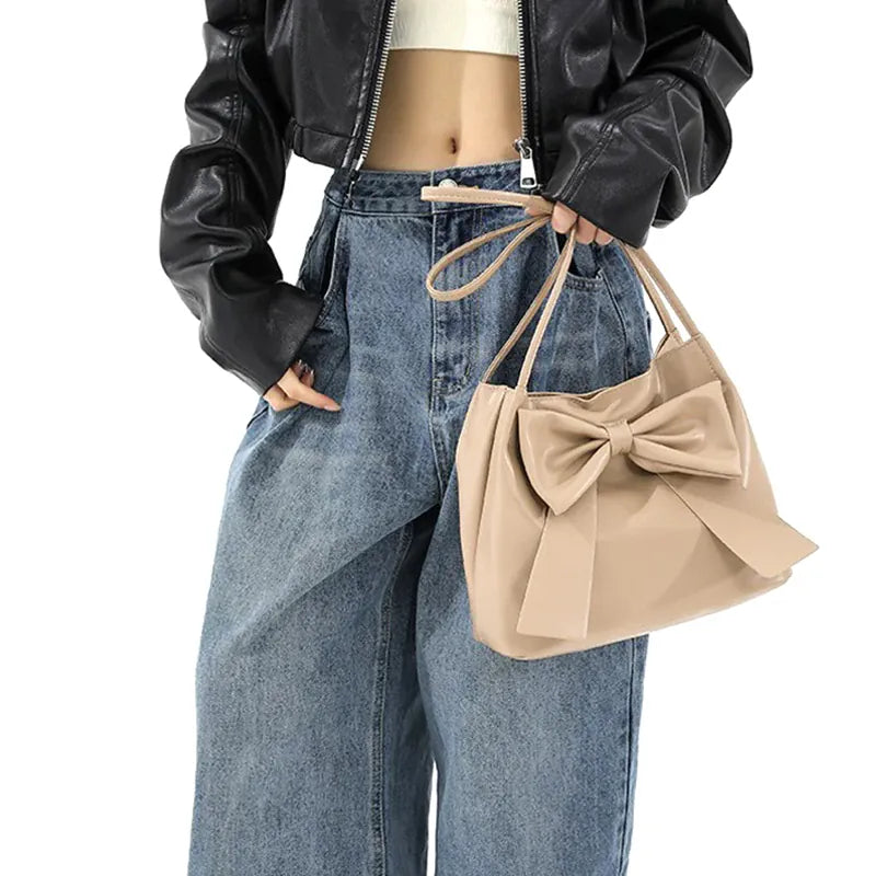 KissICON Bow Handlebags Shoulder Bags Leisure Armpit Shopping