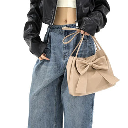 KissICON Bow Handlebags Shoulder Bags Leisure Armpit Shopping