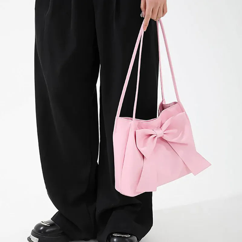 KissICON Bow Handlebags Shoulder Bags Leisure Armpit Shopping