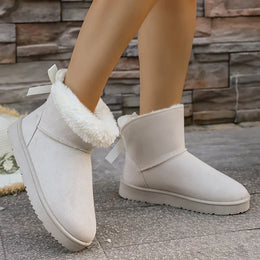 KissICON Bowtie Decor Comfort Non Slip Snow Boots Thick
