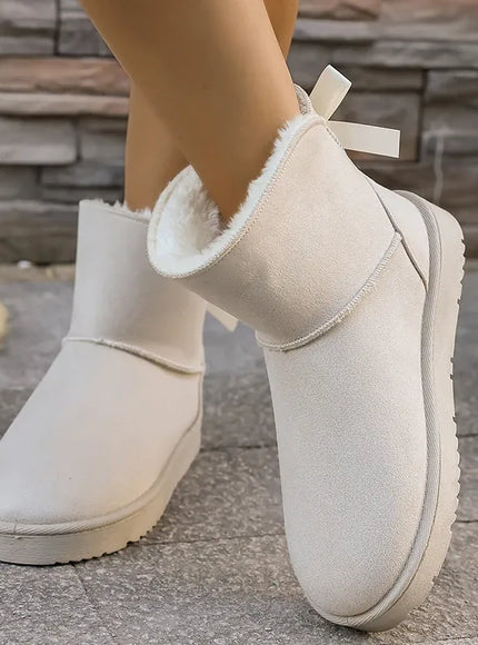 KissICON Bowtie Decor Comfort Non Slip Snow Boots Thick
