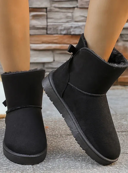 KissICON Bowtie Decor Comfort Non Slip Snow Boots Thick