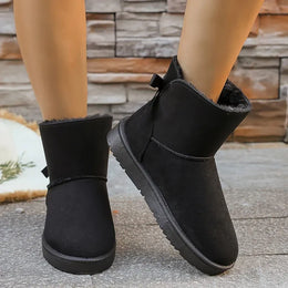 KissICON Bowtie Decor Comfort Non Slip Snow Boots Thick