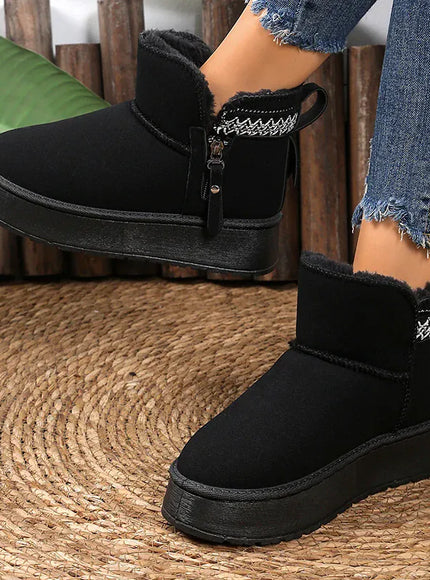 KissICON Bowtie Decor Comfort Non Slip Snow Boots Thick