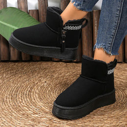 KissICON Bowtie Decor Comfort Non Slip Snow Boots Thick