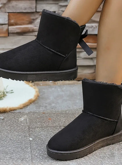 KissICON Bowtie Decor Comfort Non Slip Snow Boots Thick