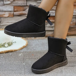 KissICON Bowtie Decor Comfort Non Slip Snow Boots Thick