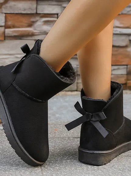 KissICON Bowtie Decor Comfort Non Slip Snow Boots Thick