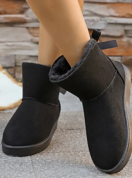 KissICON Bowtie Decor Comfort Non Slip Snow Boots Thick