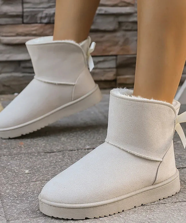 KissICON Bowtie Decor Comfort Non Slip Snow Boots Thick