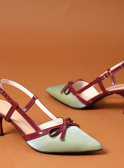 KissICON Bowtie Decor High Heels Sandals for Women Fashion